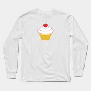 Red Heart Cherry Cupcake Long Sleeve T-Shirt